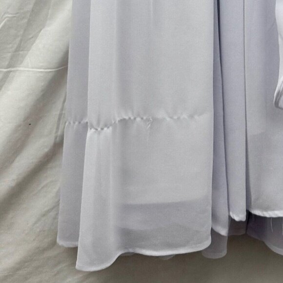 2 Layered Knee Length Dress w/Sash Belt Women 3X White eShakti - Picture 6 of 12